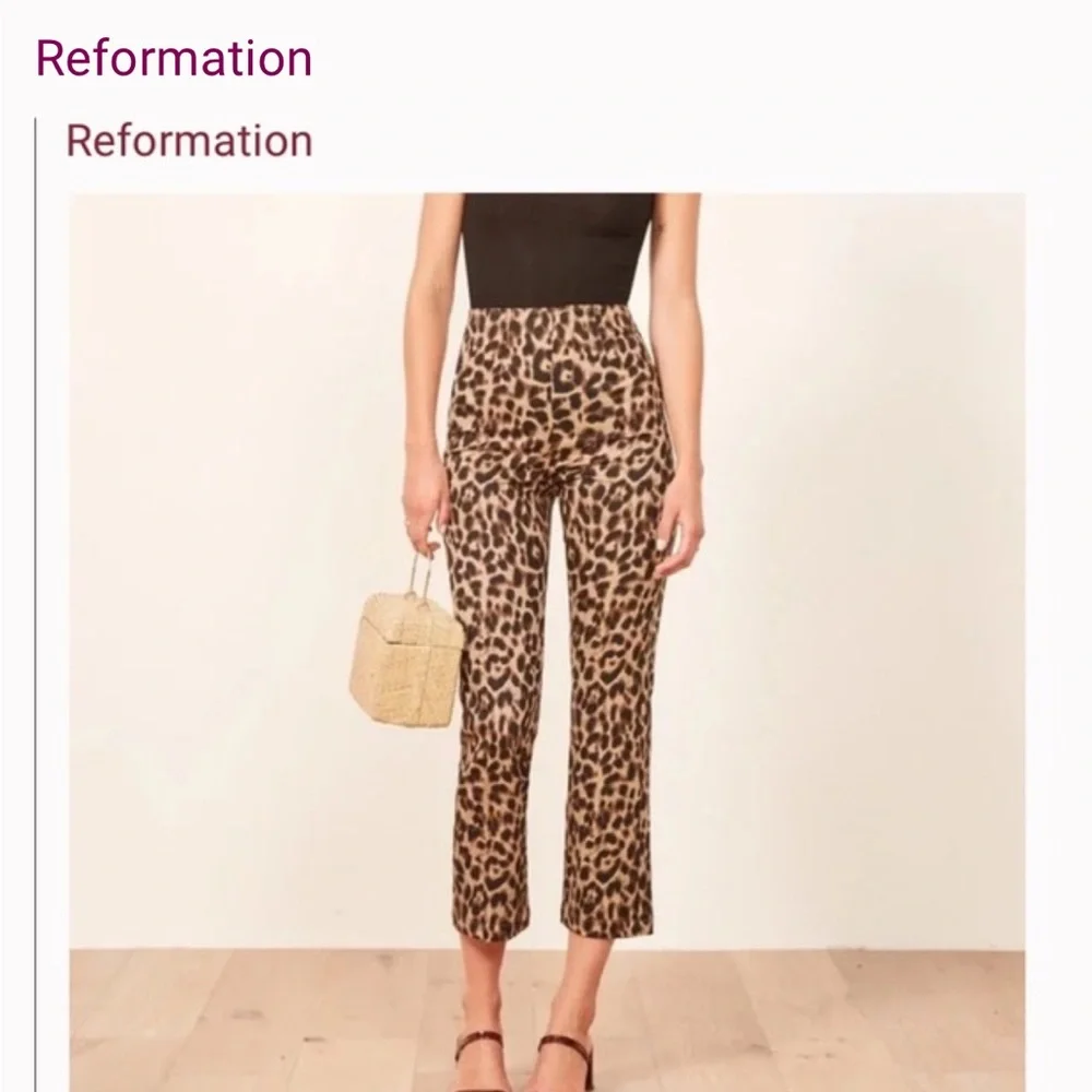 Reformation Marlon Leopard Print Pants - Picture 7 of 8